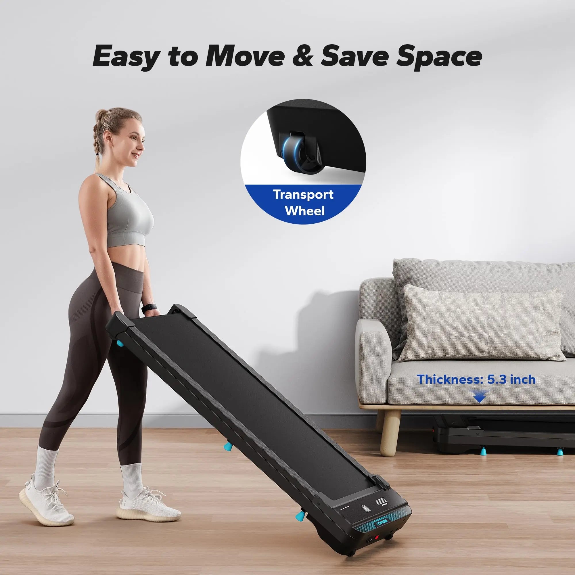 MERACH Small Walking Pad Treadmill – Portable & Quiet