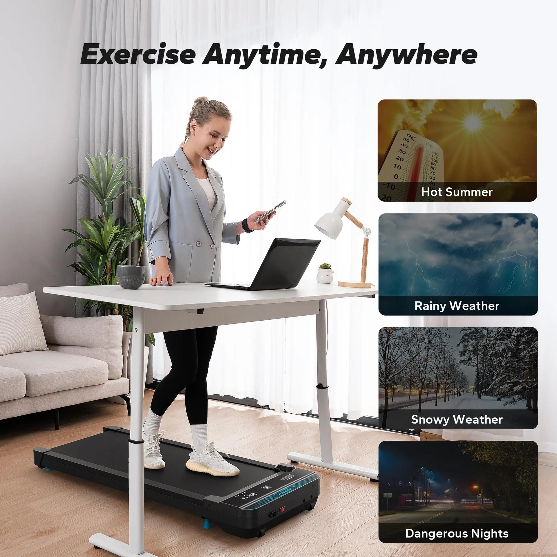 MERACH Small Walking Pad Treadmill – Portable & Quiet