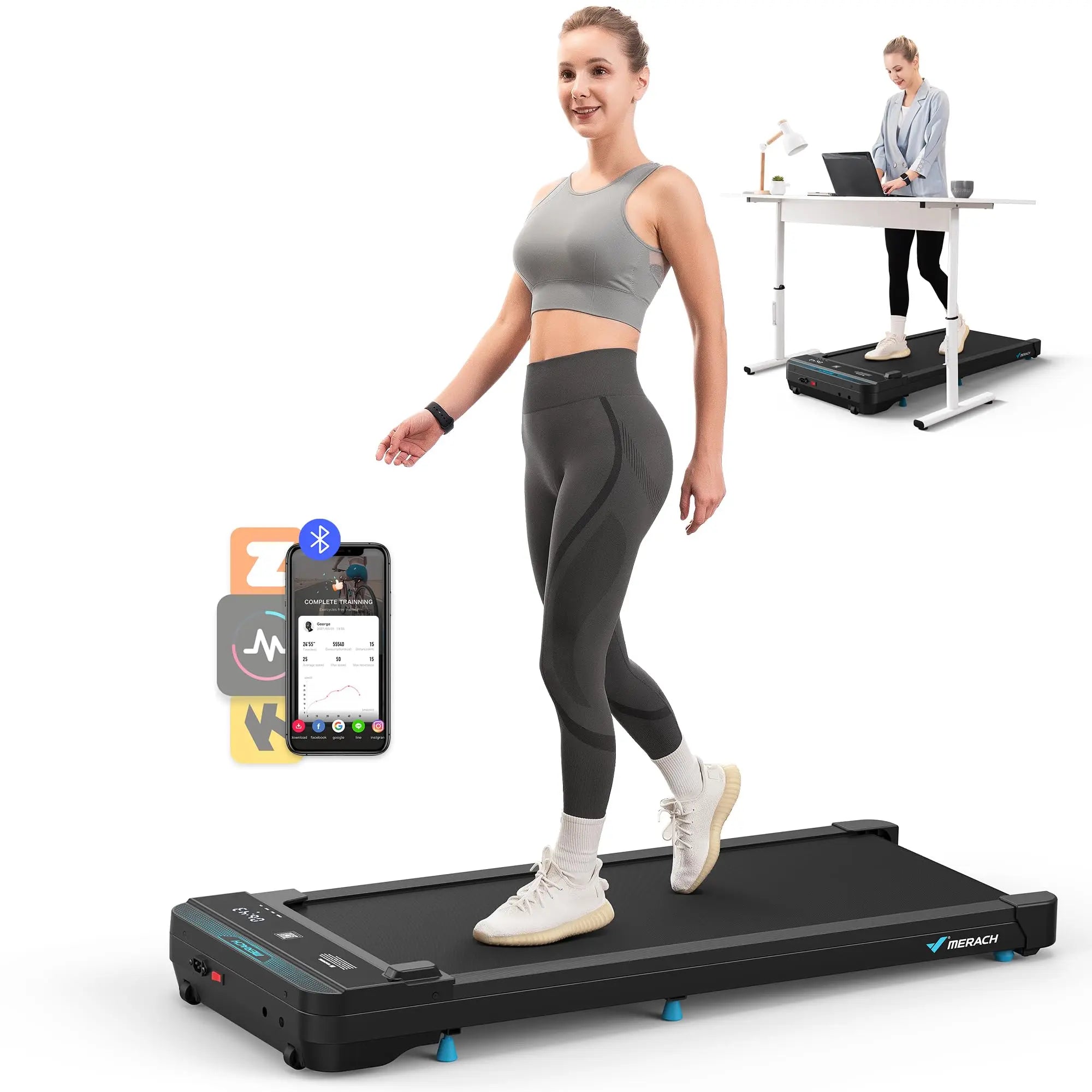 MERACH Small Walking Pad Treadmill – Portable & Quiet