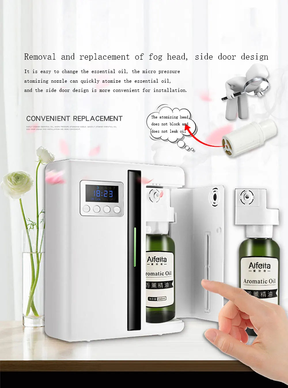 Wall-Mounted 160ML Aroma Diffuser with Fan – Hotel & Home Fragrance