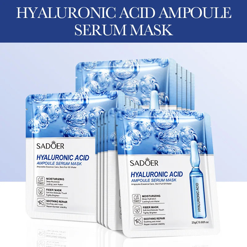 15pcs 24K Gold Hyaluronic Acid Face Masks – Hydrating & Firming