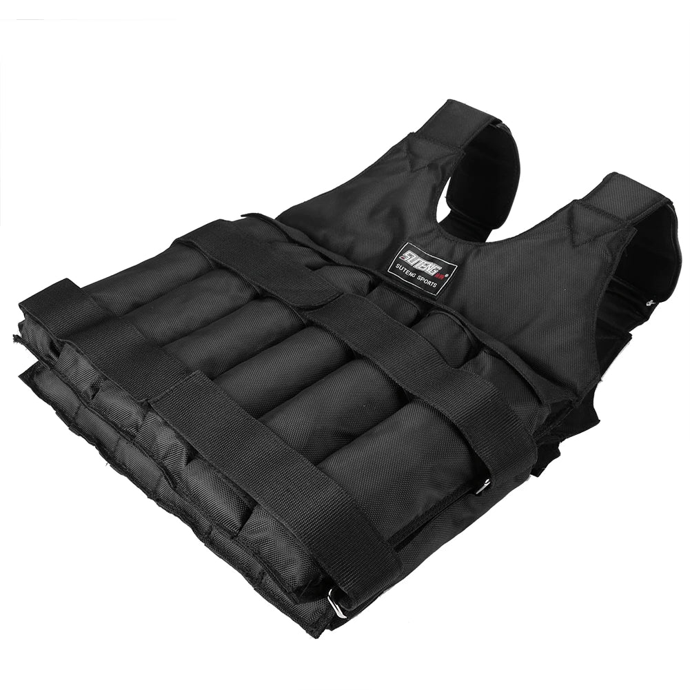 Adjustable Weight Training Vest – 3/15/35kg Fitness Running Jacket