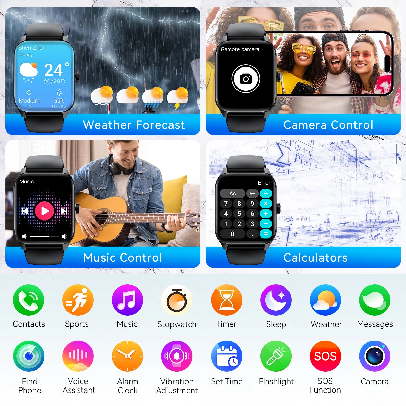 LaNikar QS56 Smart Watch – 1.83" Bluetooth Sports & Health Monitor
