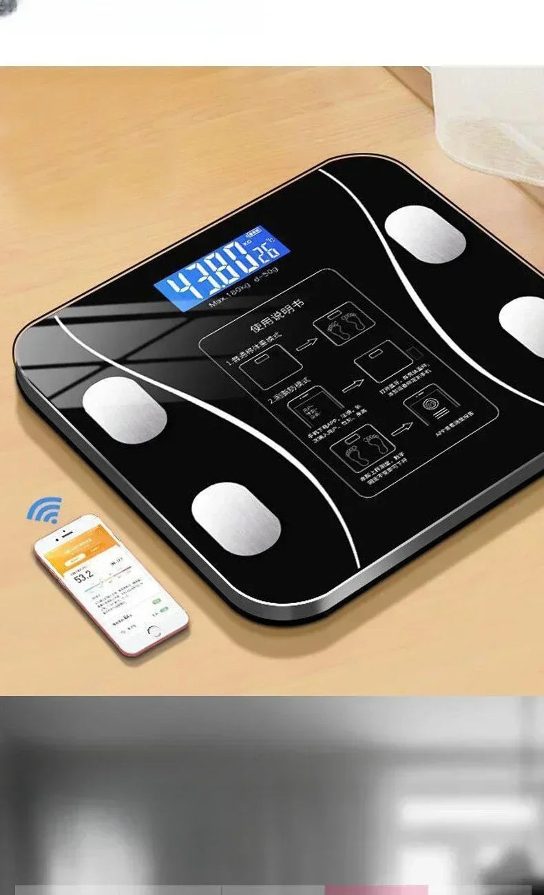 Smart Bluetooth Body Fat & BMI Scale – Digital Fitness Tracker