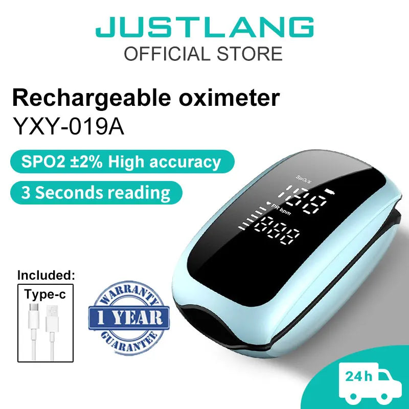 Rechargeable Finger Pulse Oximeter – SpO2 & Heart Rate Monitor