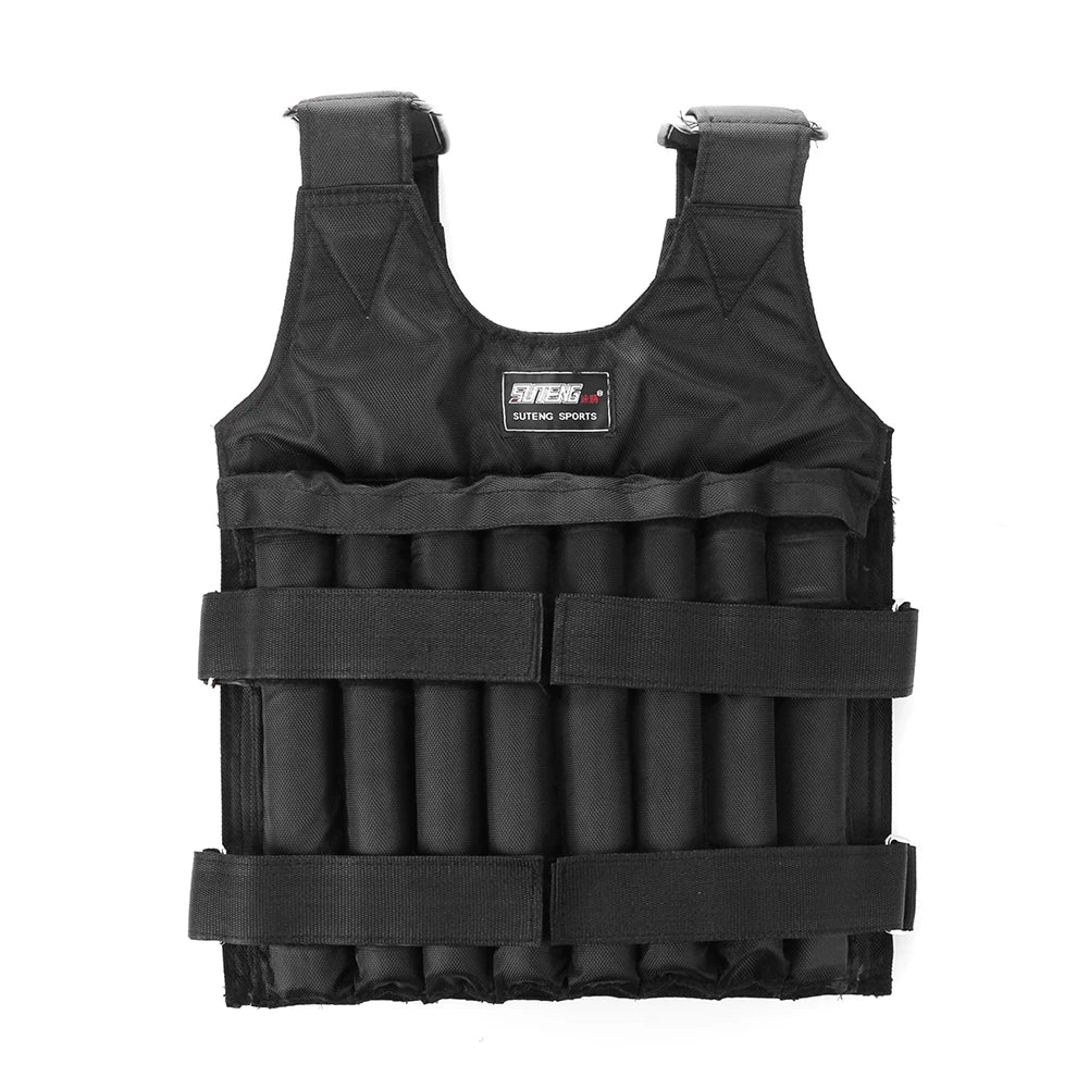Adjustable Weight Training Vest – 3/15/35kg Fitness Running Jacket