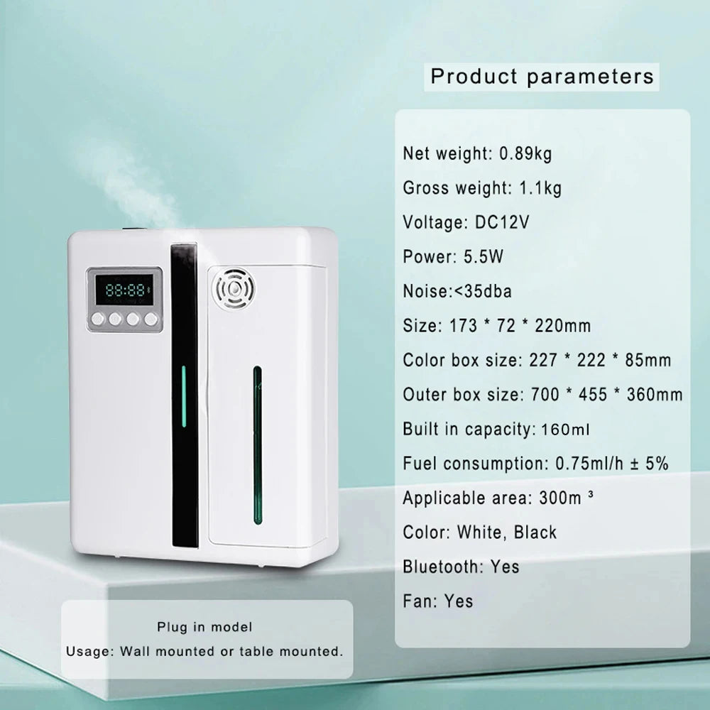 Wall-Mounted 160ML Aroma Diffuser with Fan – Hotel & Home Fragrance