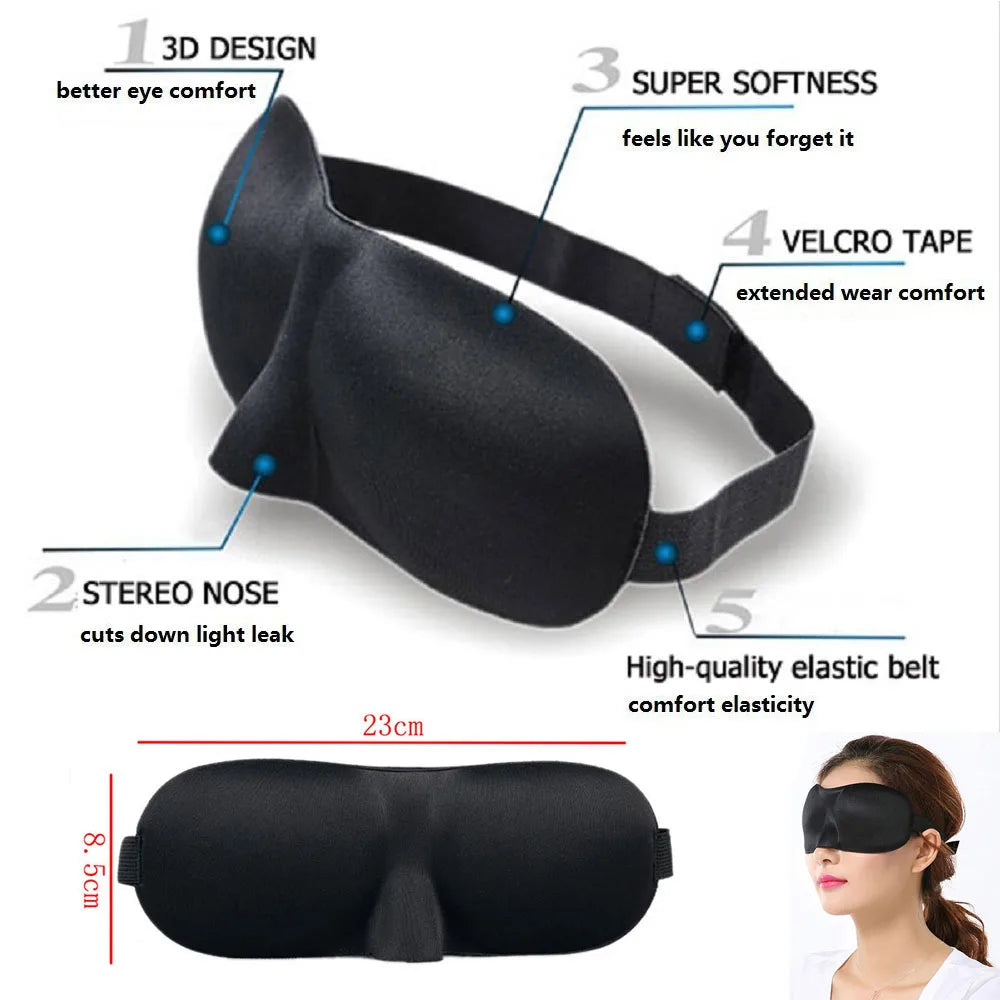 3D Soft Padded Sleeping Eye Mask – Travel & Relaxation Blindfold