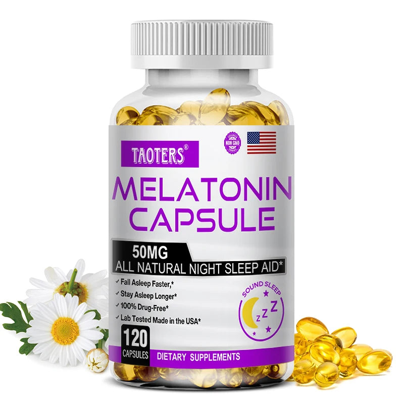 Melatonin Capsules – All-Natural Nighttime Sleep Aid for Adults