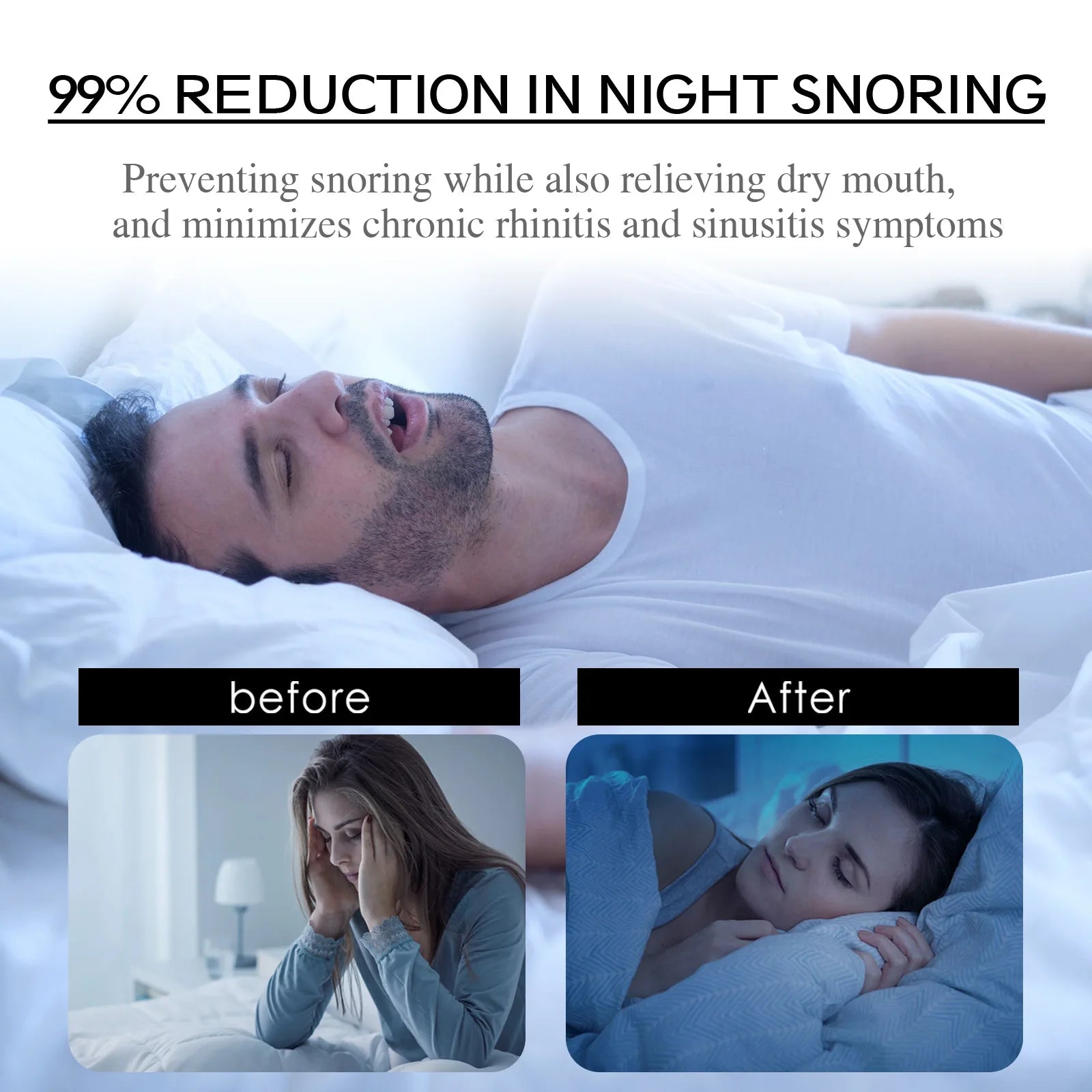 Anti-Snoring Mouth Tape – Nose Breathing Sleep Aid
