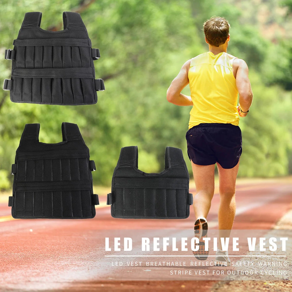 Adjustable Weight Training Vest – 3/15/35kg Fitness Running Jacket