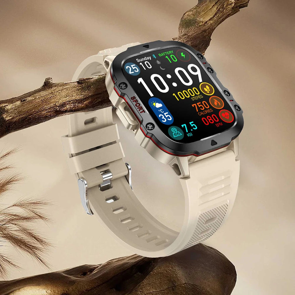1.96" Touchscreen Smart Watch for Men – AI Voice & Health Monitor