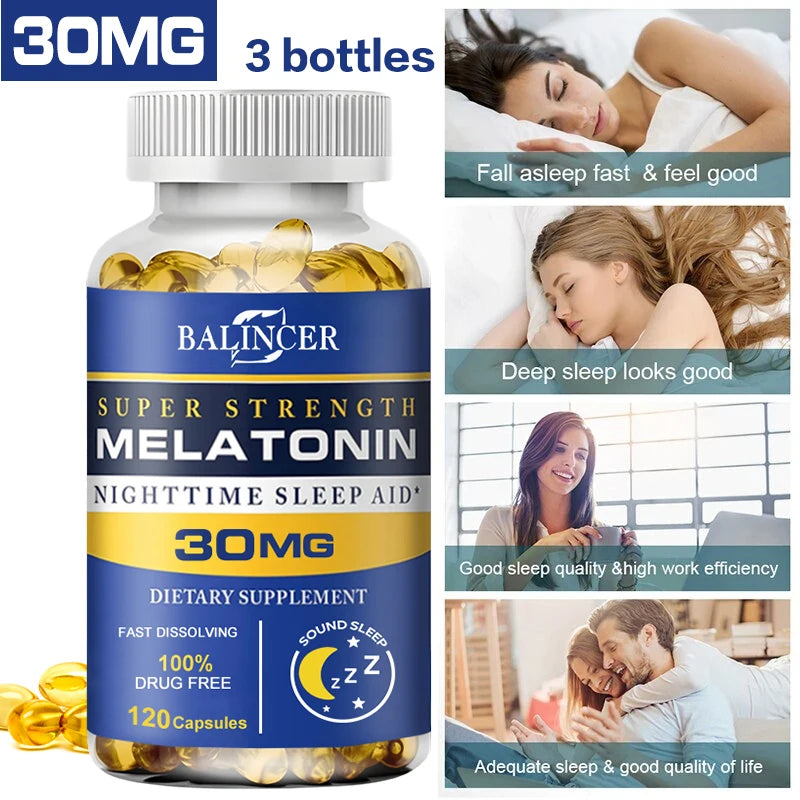 Balincer Melatonin 30mg Nighttime Sleep Aid – Relaxation & Stress Relief