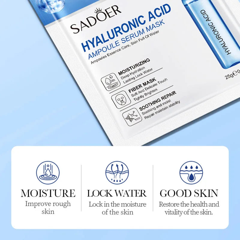 15pcs 24K Gold Hyaluronic Acid Face Masks – Hydrating & Firming