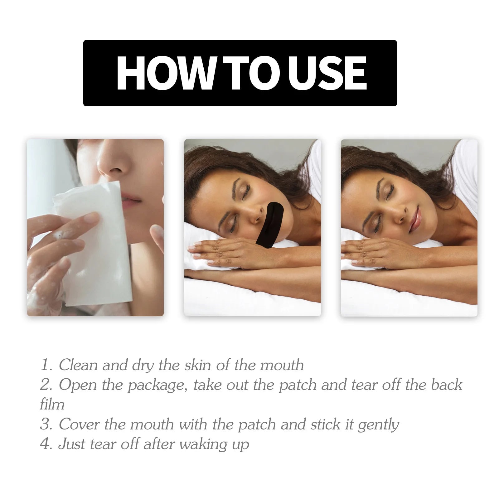 Anti-Snoring Mouth Tape – Nose Breathing Sleep Aid