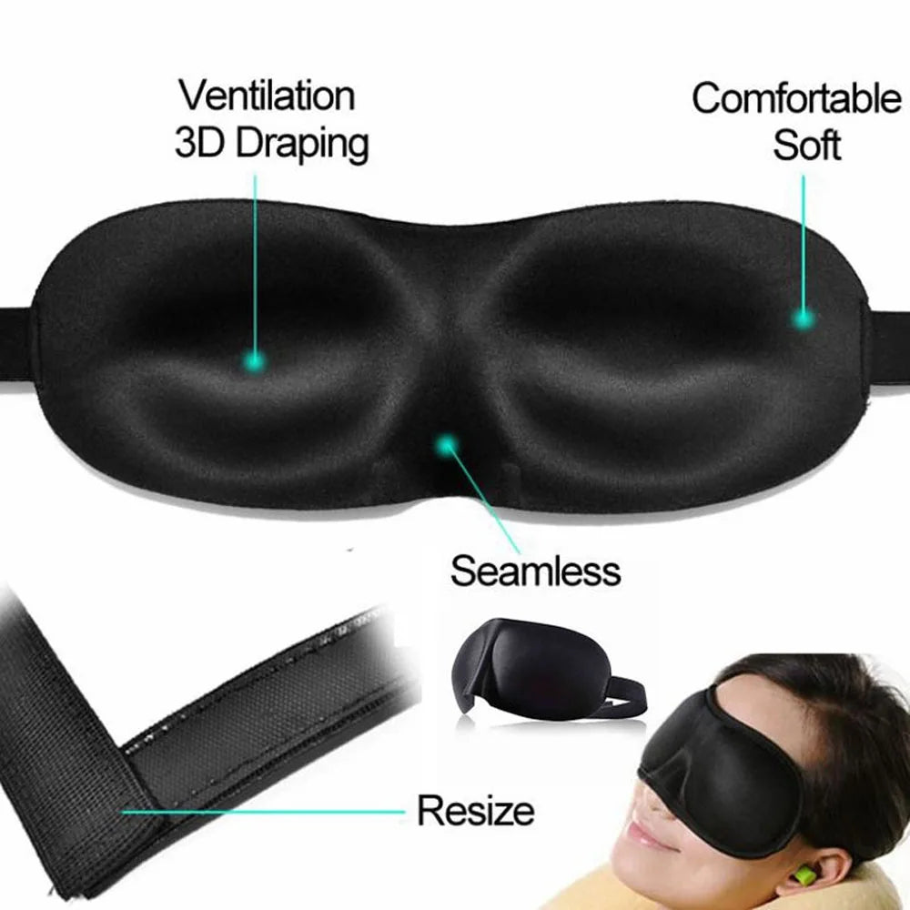 3D Soft Padded Sleeping Eye Mask – Travel & Relaxation Blindfold