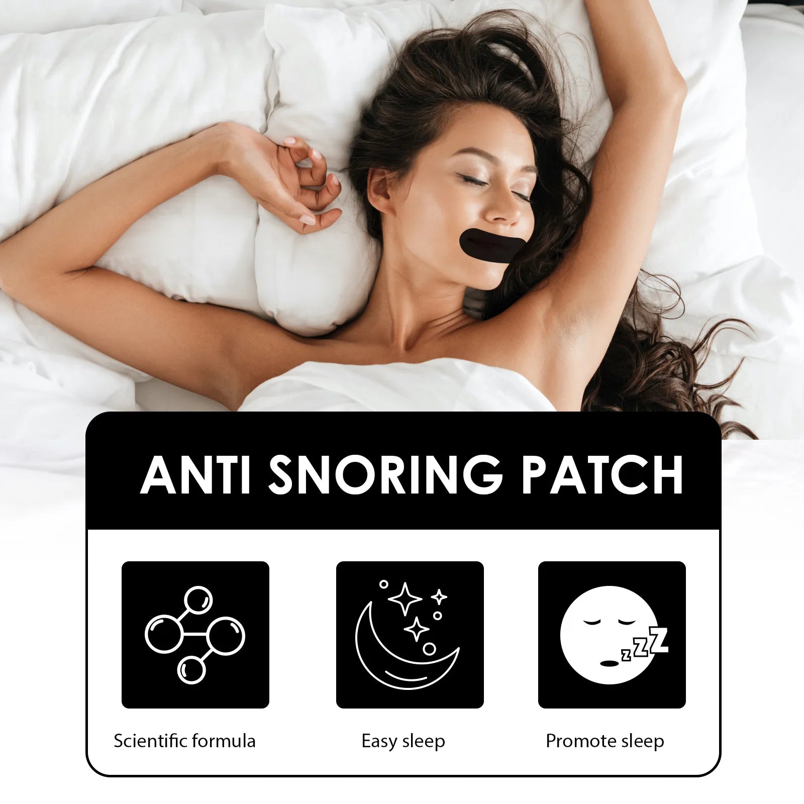 Anti-Snoring Mouth Tape – Nose Breathing Sleep Aid