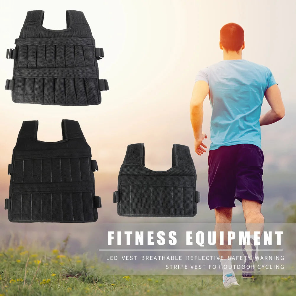 Adjustable Weight Training Vest – 3/15/35kg Fitness Running Jacket