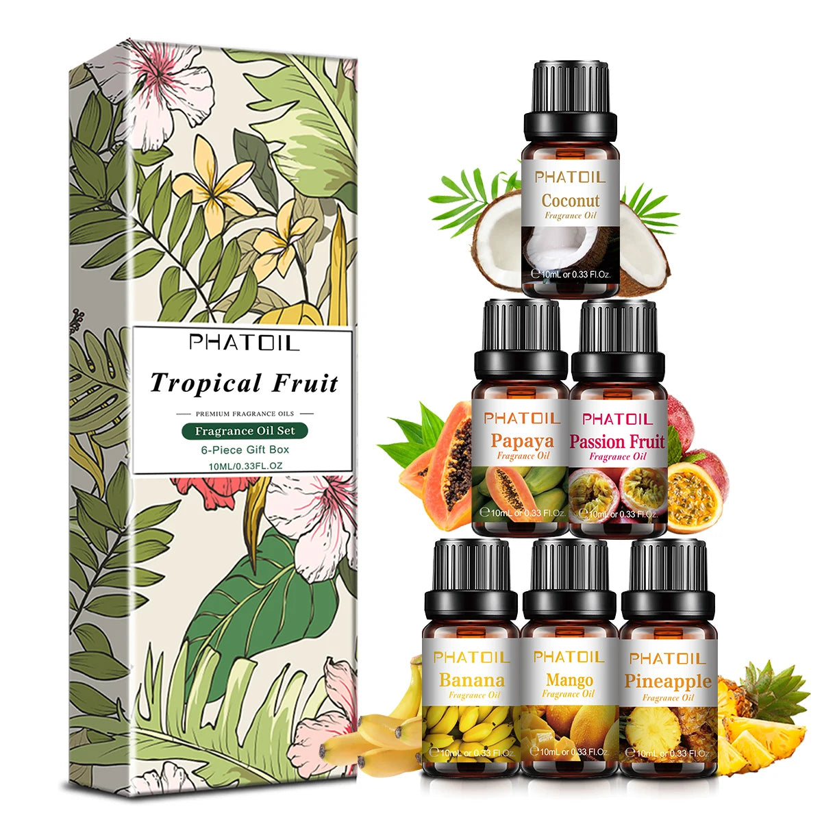 PHATOIL 10ml Fruit Fragrance Oil Set for Soap & Candle Making