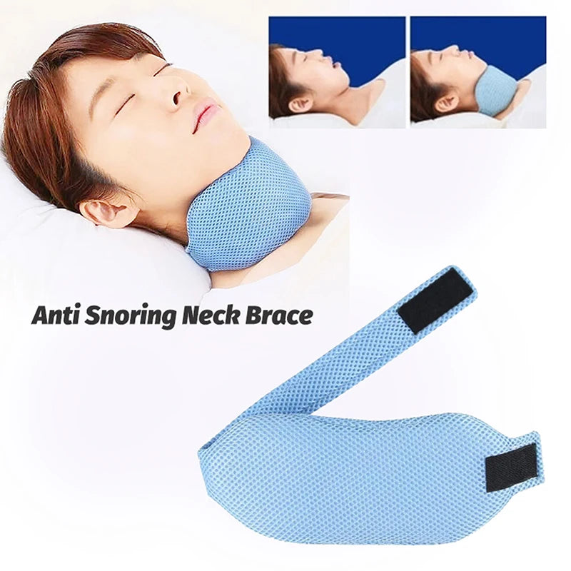 Adjustable Anti-Snoring Neck Brace & Chin Strap – Sleep Aid