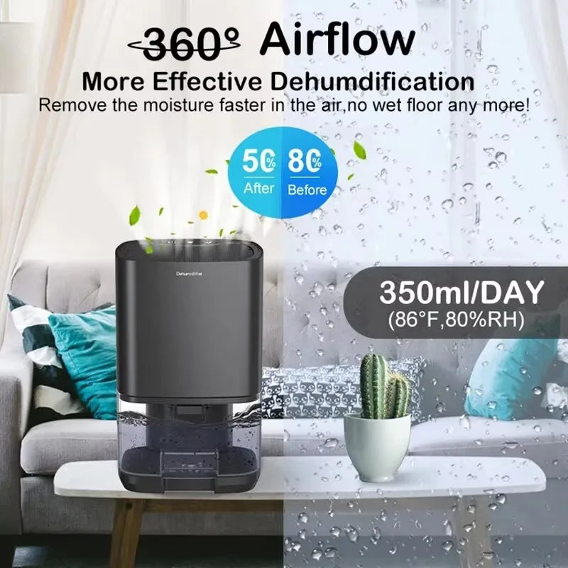 Portable Air Dehumidifier – Silent Moisture Absorber for Home & Office