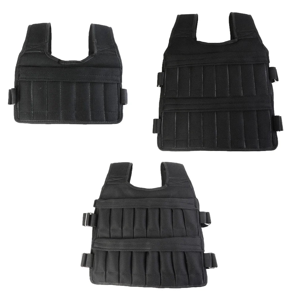 Adjustable Weight Training Vest – 3/15/35kg Fitness Running Jacket