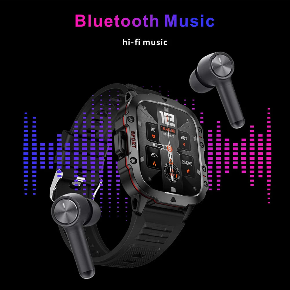 1.96" Touchscreen Smart Watch for Men – AI Voice & Health Monitor