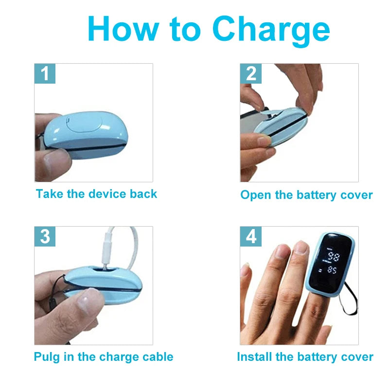 Rechargeable Finger Pulse Oximeter – SpO2 & Heart Rate Monitor
