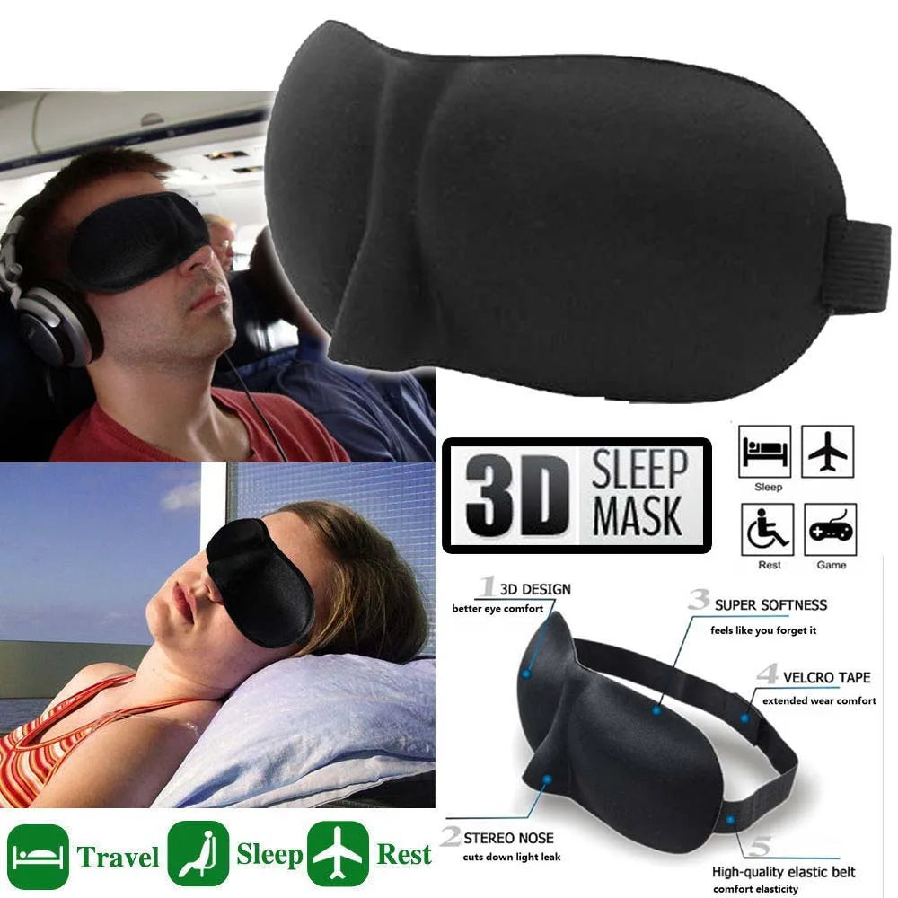 3D Soft Padded Sleeping Eye Mask – Travel & Relaxation Blindfold