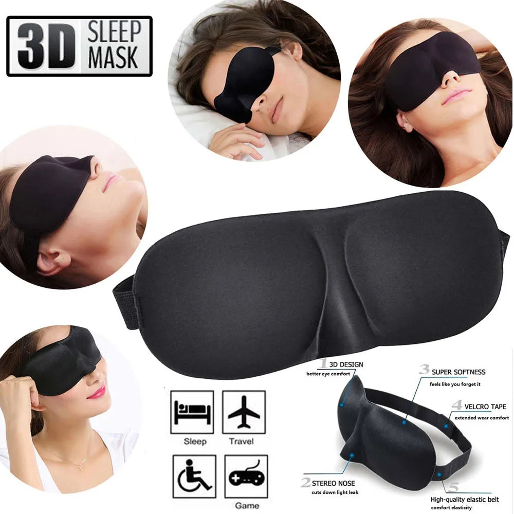 3D Soft Padded Sleeping Eye Mask – Travel & Relaxation Blindfold