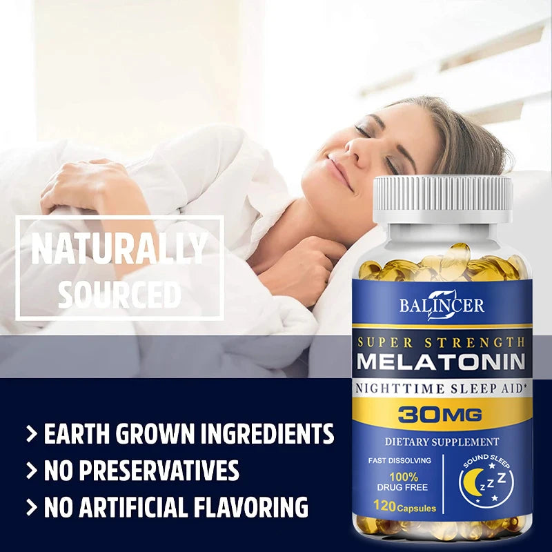 Balincer Melatonin 30mg Nighttime Sleep Aid – Relaxation & Stress Relief