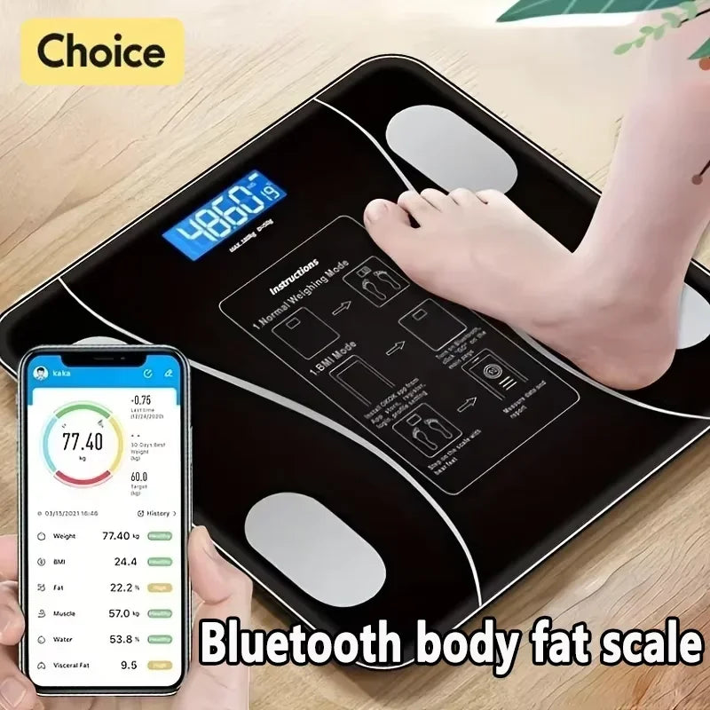 Smart Bluetooth Body Fat & BMI Scale – Digital Fitness Tracker