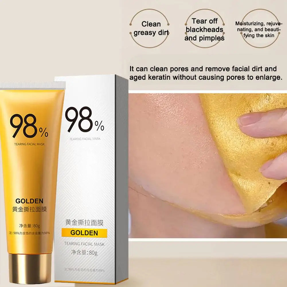 80g Gold Peel-Off Mask – Deep Cleansing & Pore Tightening