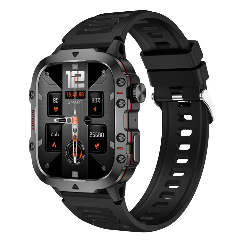1.96" Touchscreen Smart Watch for Men – AI Voice & Health Monitor