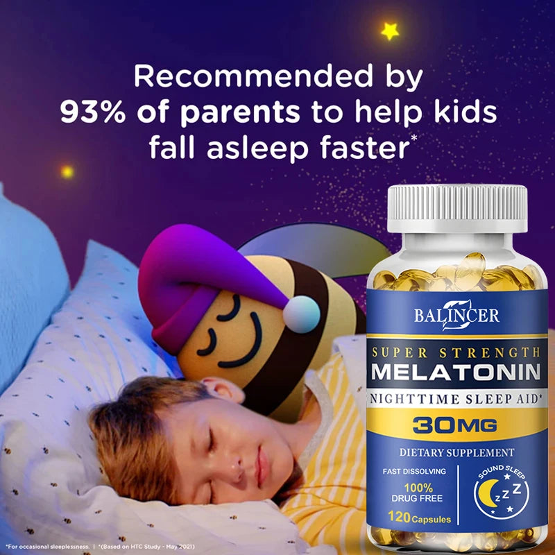 Balincer Melatonin 30mg Nighttime Sleep Aid – Relaxation & Stress Relief